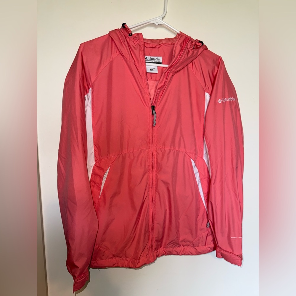 Columbia Sportwear Company Pink/White Omnishade Yamhill Windbreaker Jacket Small